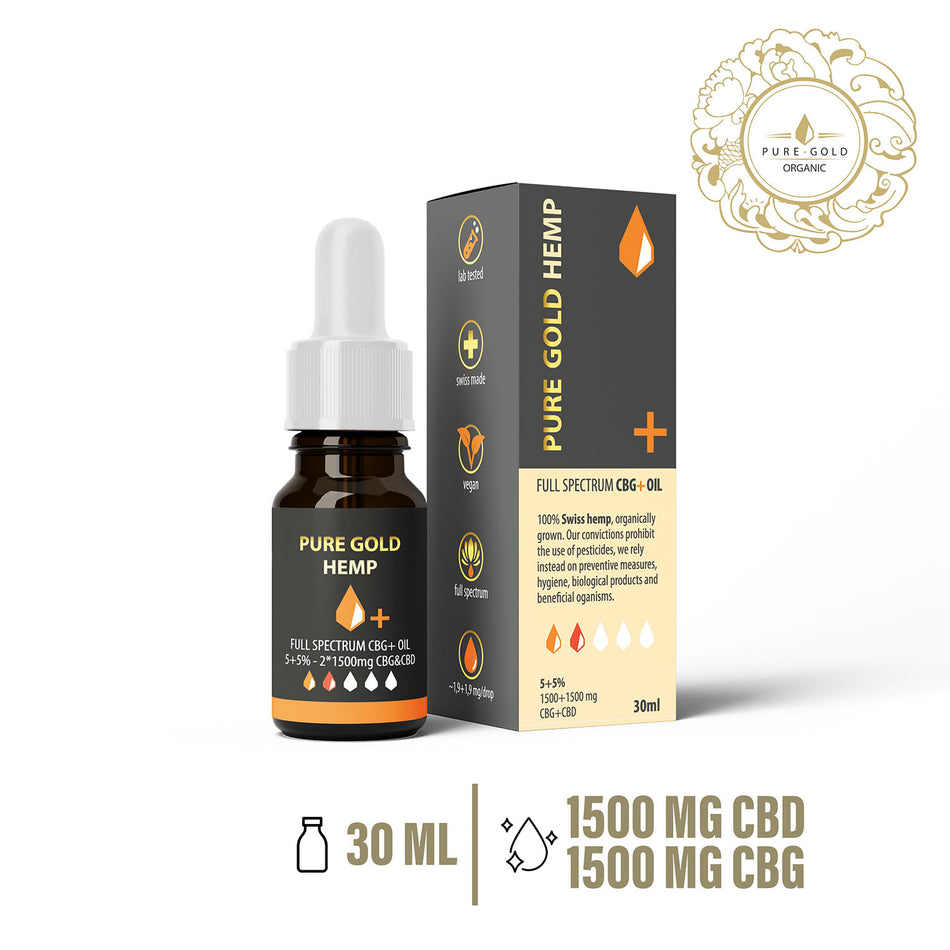 5+5% Pure Gold Hemp CBG+CBD olaj