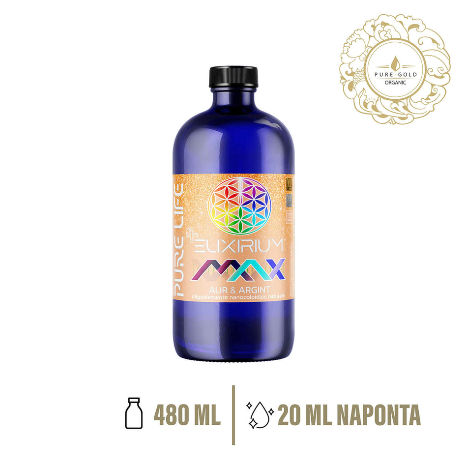 ELIXIRIUM MAX 77ppm arany- és ezüst természetes nanokolloid 480ml