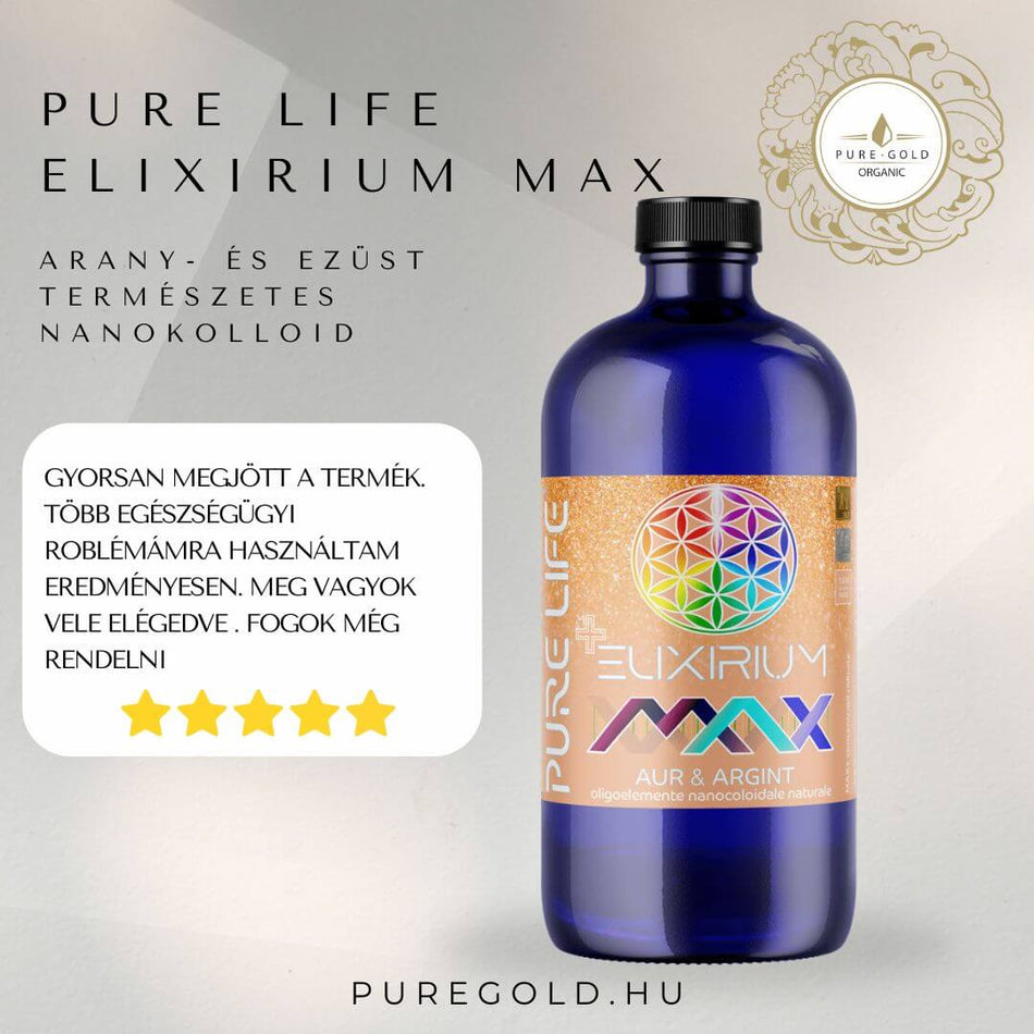 ELIXIRIUM MAX 77ppm arany- és ezüst természetes nanokolloid 480ml