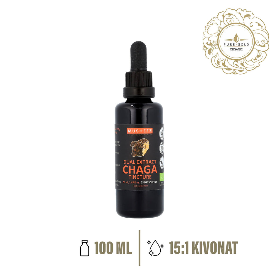 MUSHEEZ BIO Chaga Extra erős 15:1 folyékony kivonat 100 ml