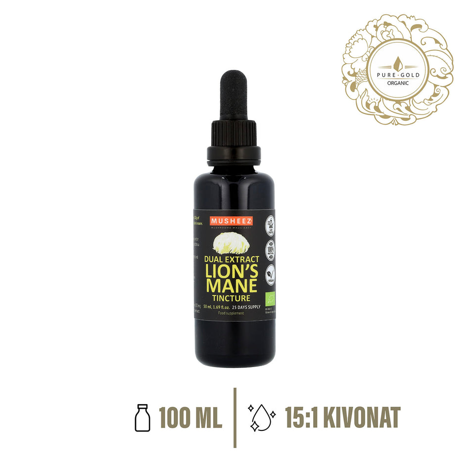 MUSHEEZ BIO Lion's Mane ( Süngomba) Extra erős 15:1 folyékony kivonat 100 ml