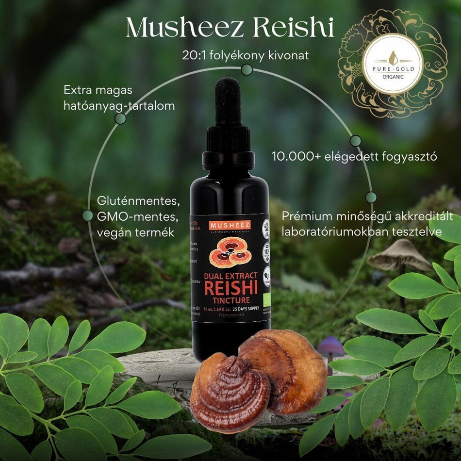 MUSHEEZ BIO Reishi Extra erős 20:1 folyékony kivonat 100 ml