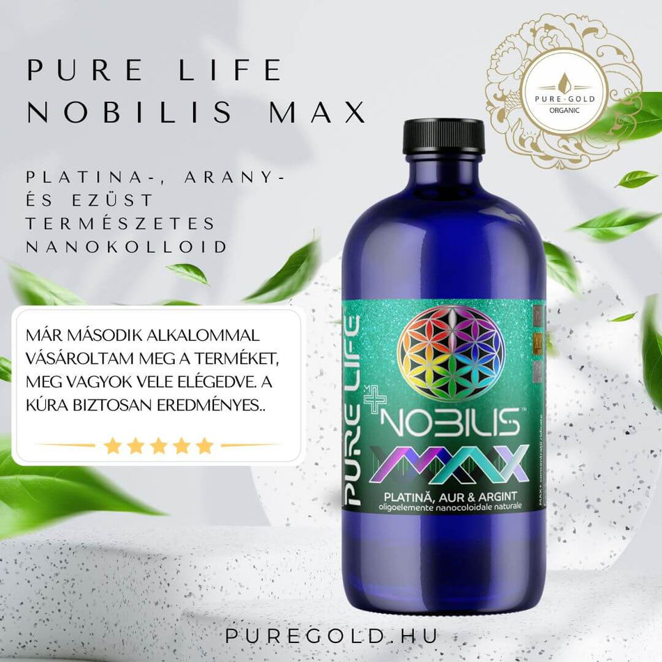 NOBILIS MAX 77ppm platina-, arany- és ezüst természetes nanokolloid 480ml