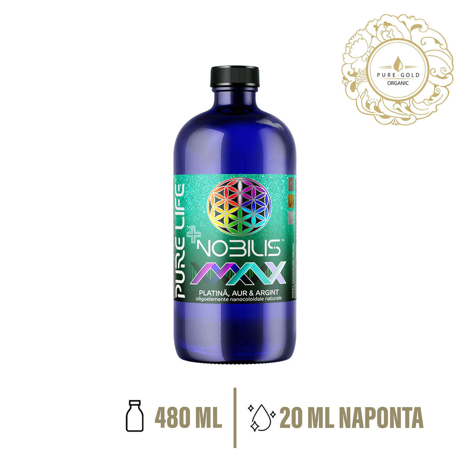 NOBILIS MAX 77ppm platina-, arany- és ezüst természetes nanokolloid 480ml