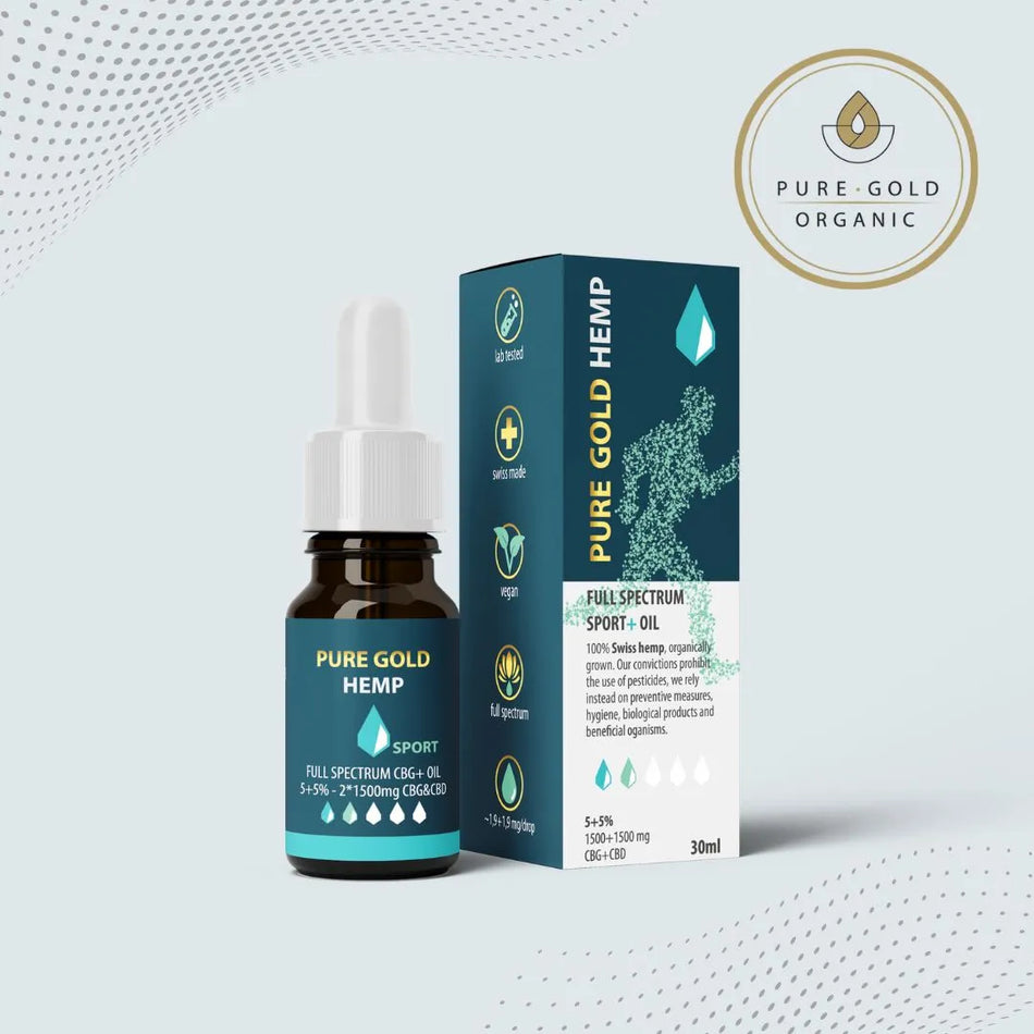5+5% Pure Gold Hemp SPORT+ CBD olaj