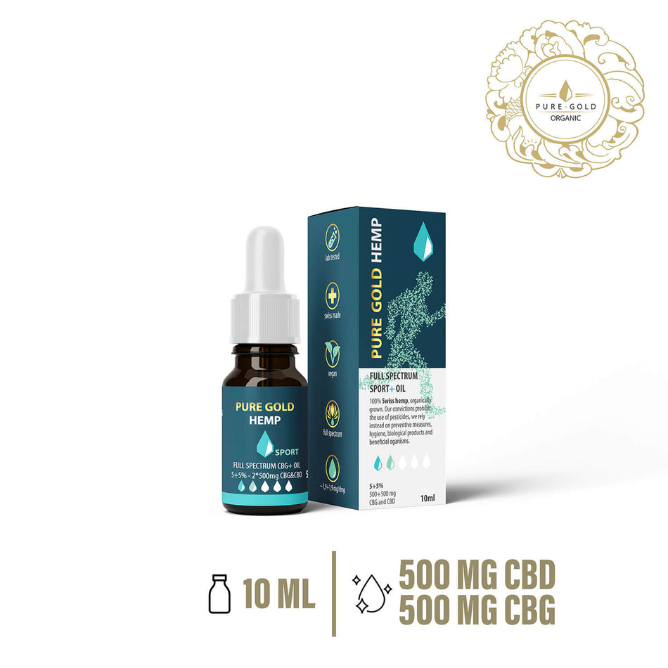 5+5% Pure Gold Hemp SPORT+ CBD olaj