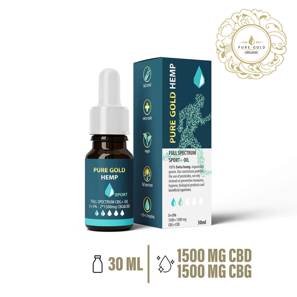 5+5% Pure Gold Hemp SPORT+ CBD olaj