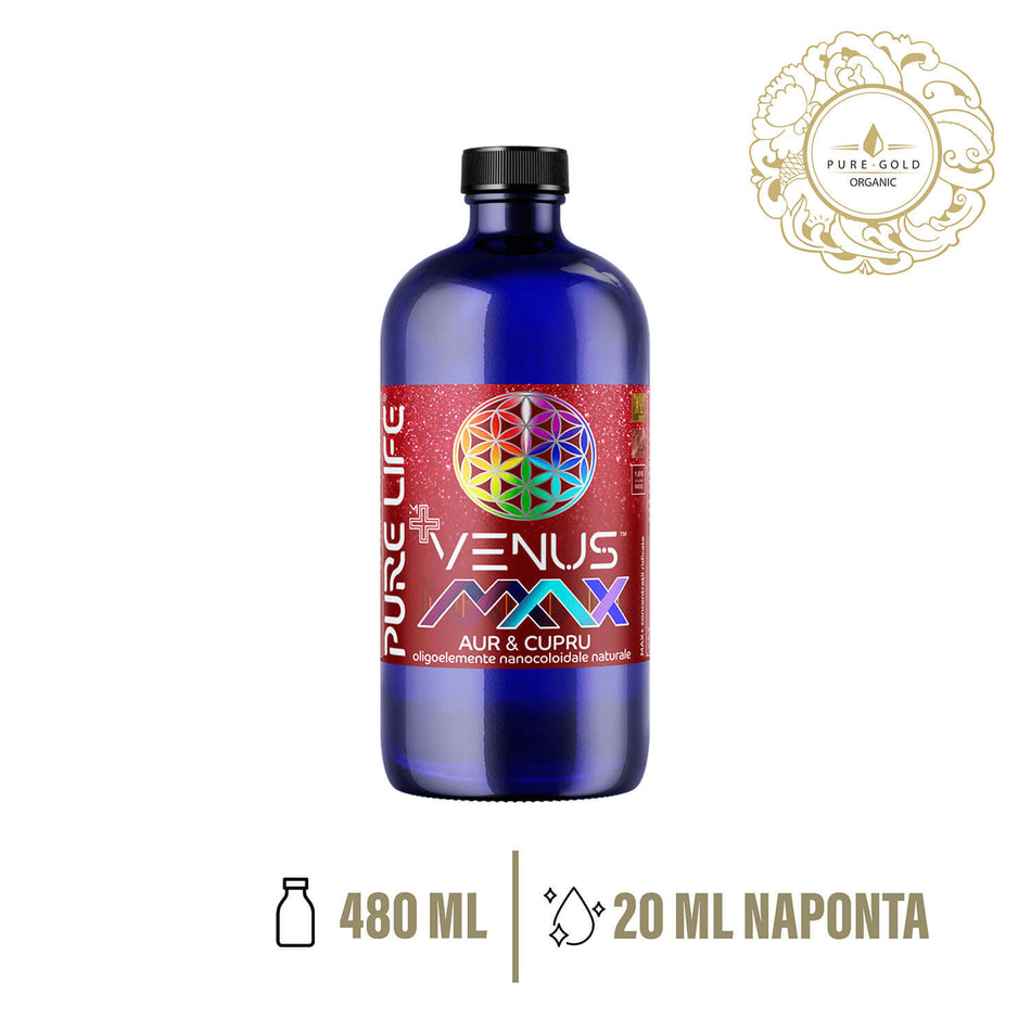 VENUS MAX 77ppm arany- és réz természetes nanokolloid 480ml