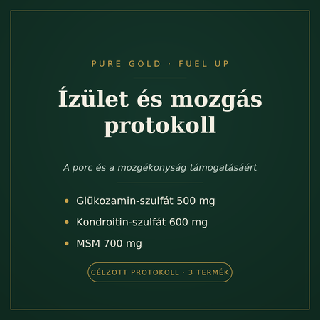 Ízület és mozgás protokoll – Glükozamin, Kondroitin és MSM a Pure Gold Fuel Up sorozatból