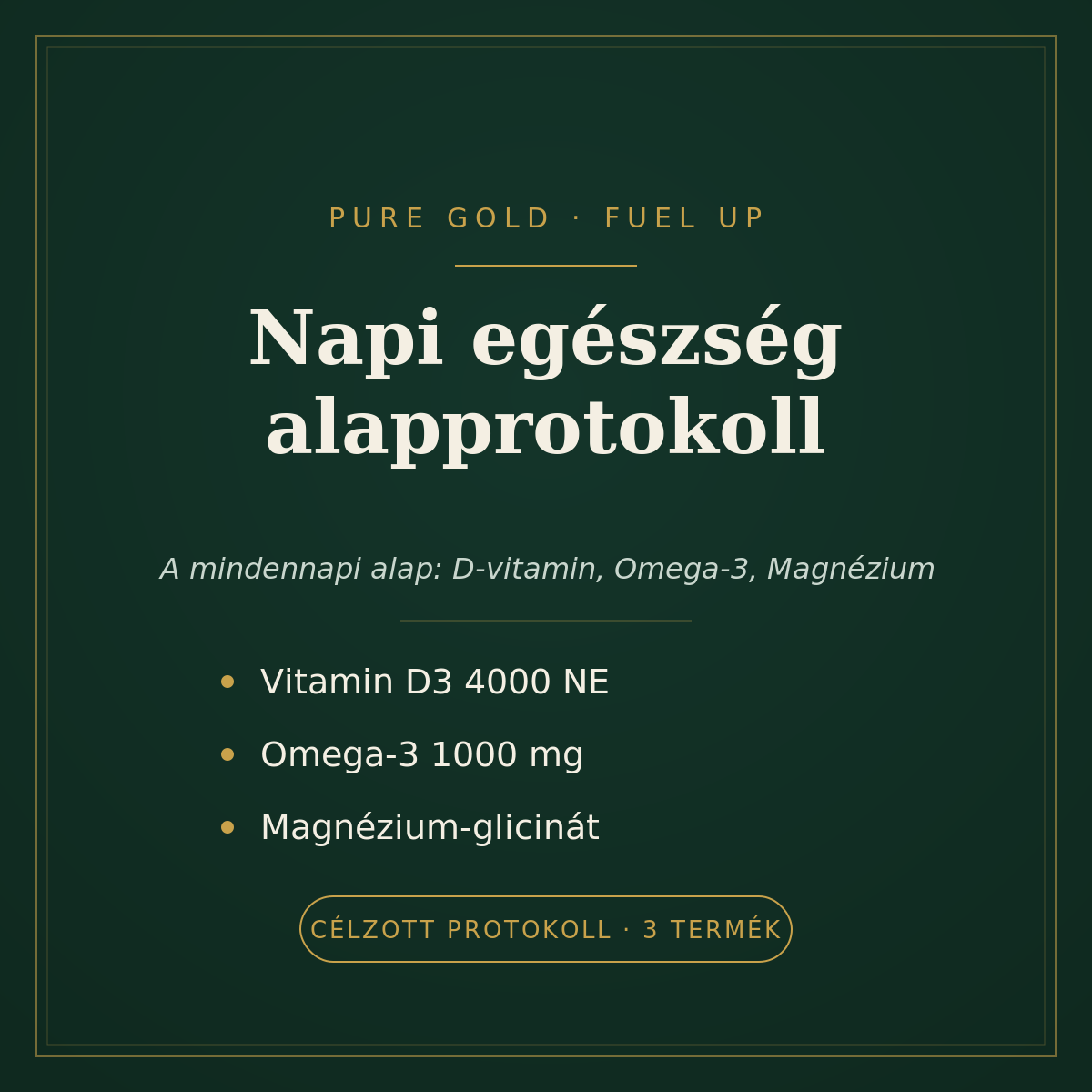 Napi egészség alapprotokoll – D3-vitamin, Omega-3 és Magnézium-glicinát