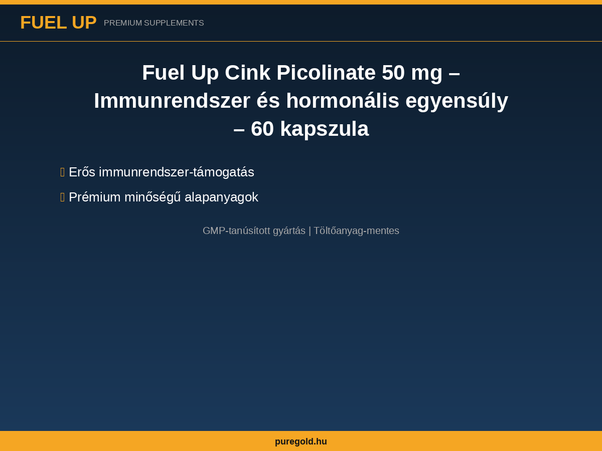 Fuel Up Cink Picolinate 50 mg – összetevők