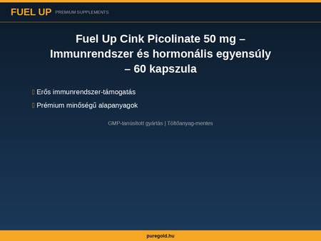 Fuel Up Cink Picolinate 50 mg – összetevők
