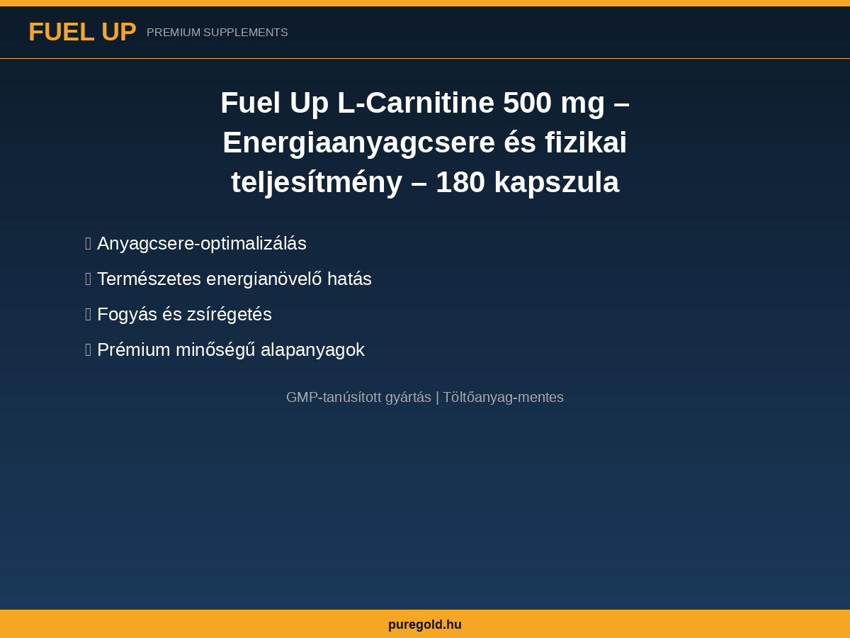 Fuel Up L-Carnitine 500 mg 180 db – összetevők