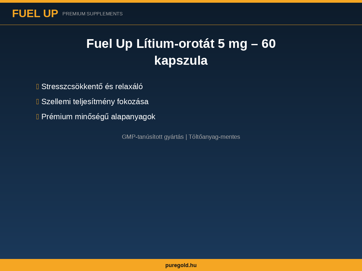 Fuel Up Lítium-orotát 5 mg – összetevők