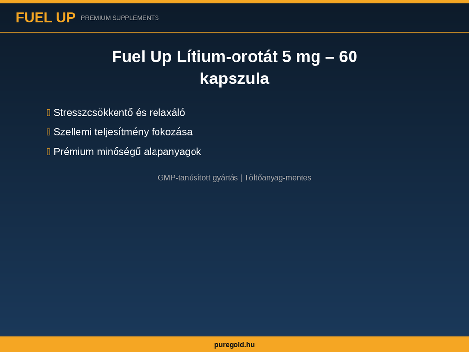 Fuel Up Lítium-orotát 5 mg – összetevők
