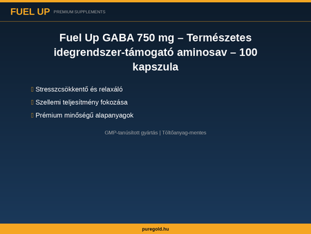 Fuel Up GABA 750 mg – összetevők