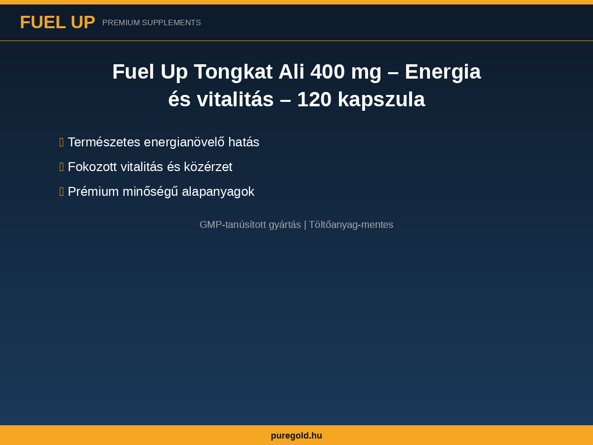 Fuel Up Tongkat Ali 400 mg 120 db – összetevők