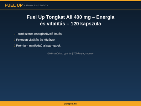 Fuel Up Tongkat Ali 400 mg 120 db – összetevők