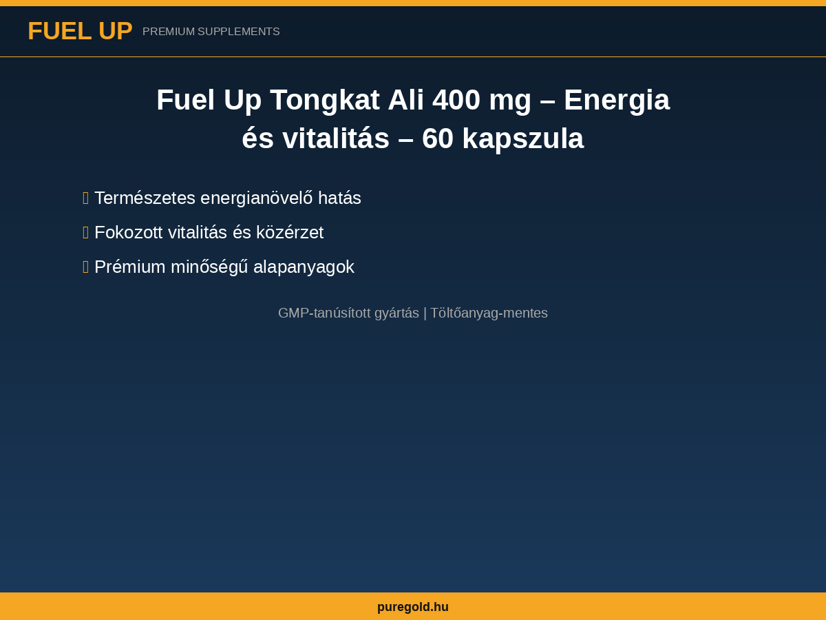 Fuel Up Tongkat Ali 400 mg – összetevők