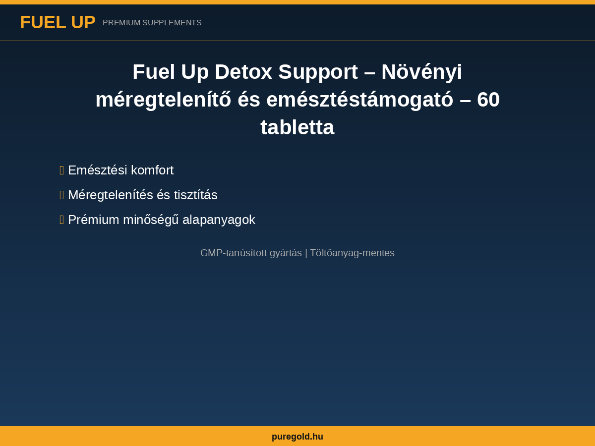 Fuel Up Detox Support – összetevők