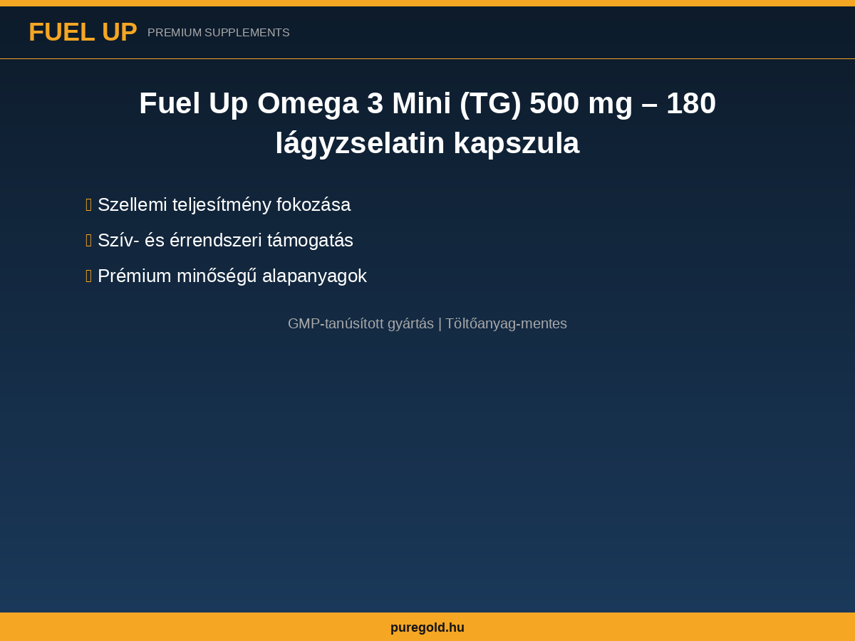 Fuel Up Omega 3 Mini – halolaj összetevők és előnyök