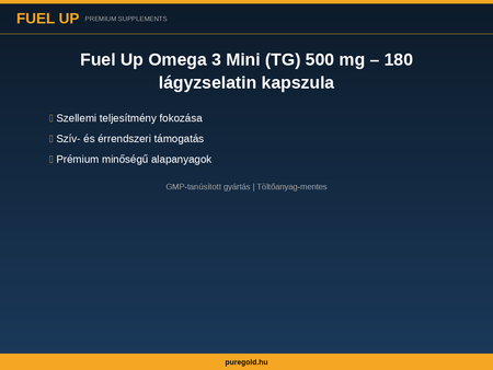Fuel Up Omega 3 Mini – halolaj összetevők és előnyök