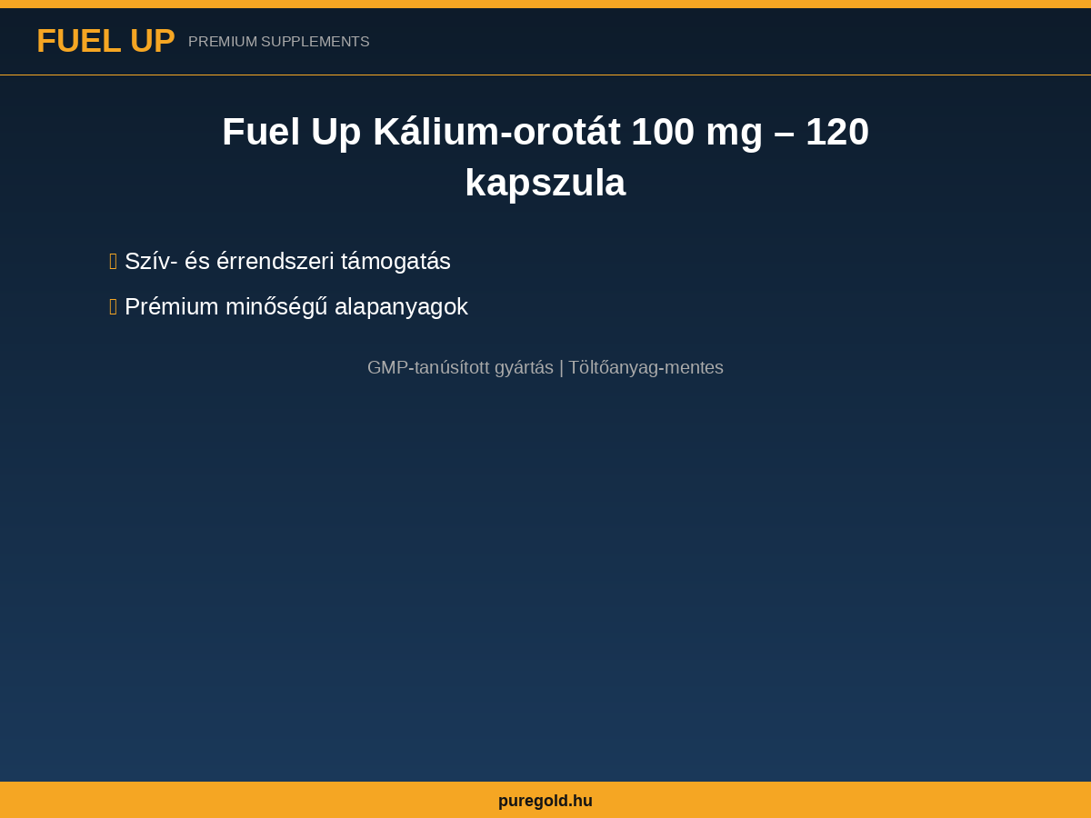 Fuel Up Kálium-orotát 100 mg – összetevők