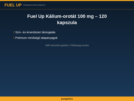 Fuel Up Kálium-orotát 100 mg – összetevők