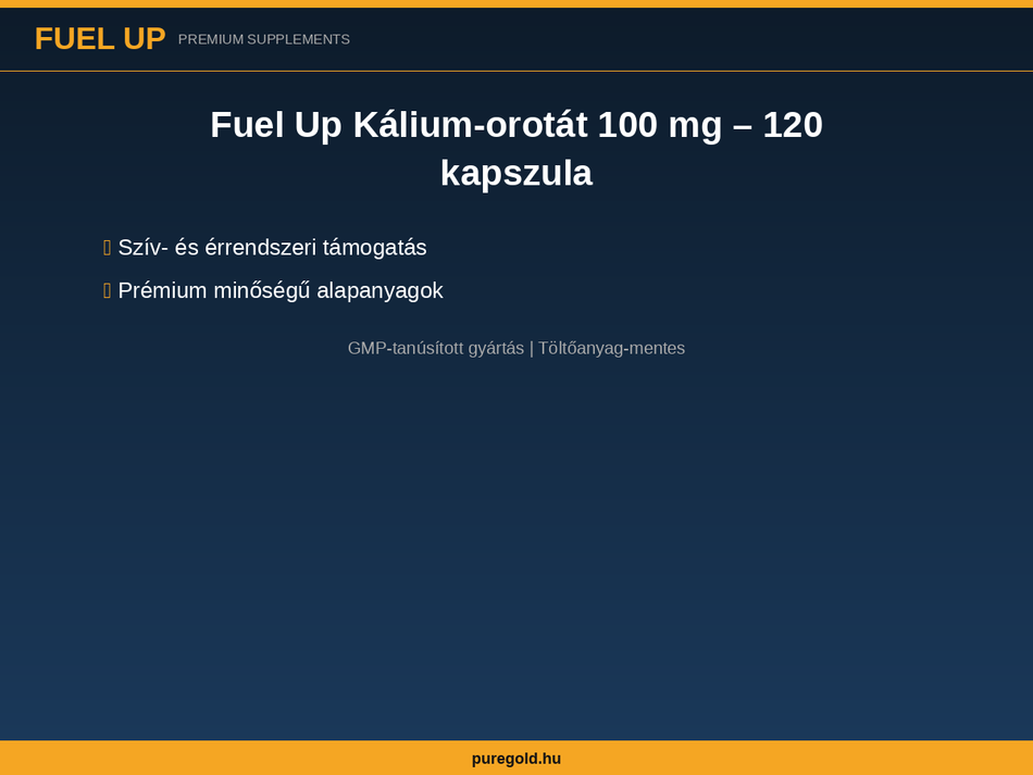 Fuel Up Kálium-orotát 100 mg – összetevők