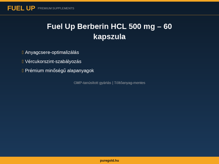 Fuel Up Berberin HCL 500 mg – összetevők és előnyök