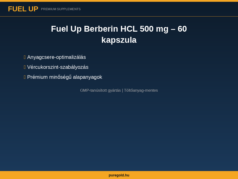 Fuel Up Berberin HCL 500 mg – összetevők és előnyök